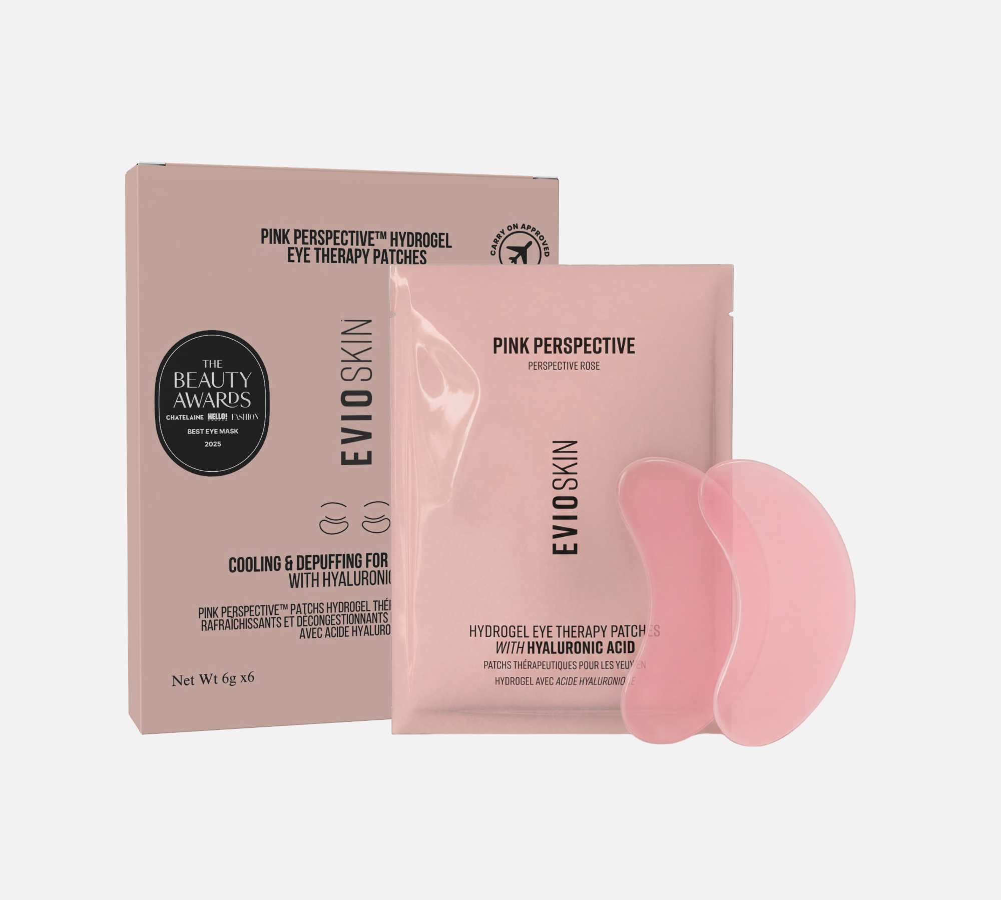Evio Pink Perspective Hydrogel Eye Therapy with Hyaluronic Acid - 6 sets/box - award-winning