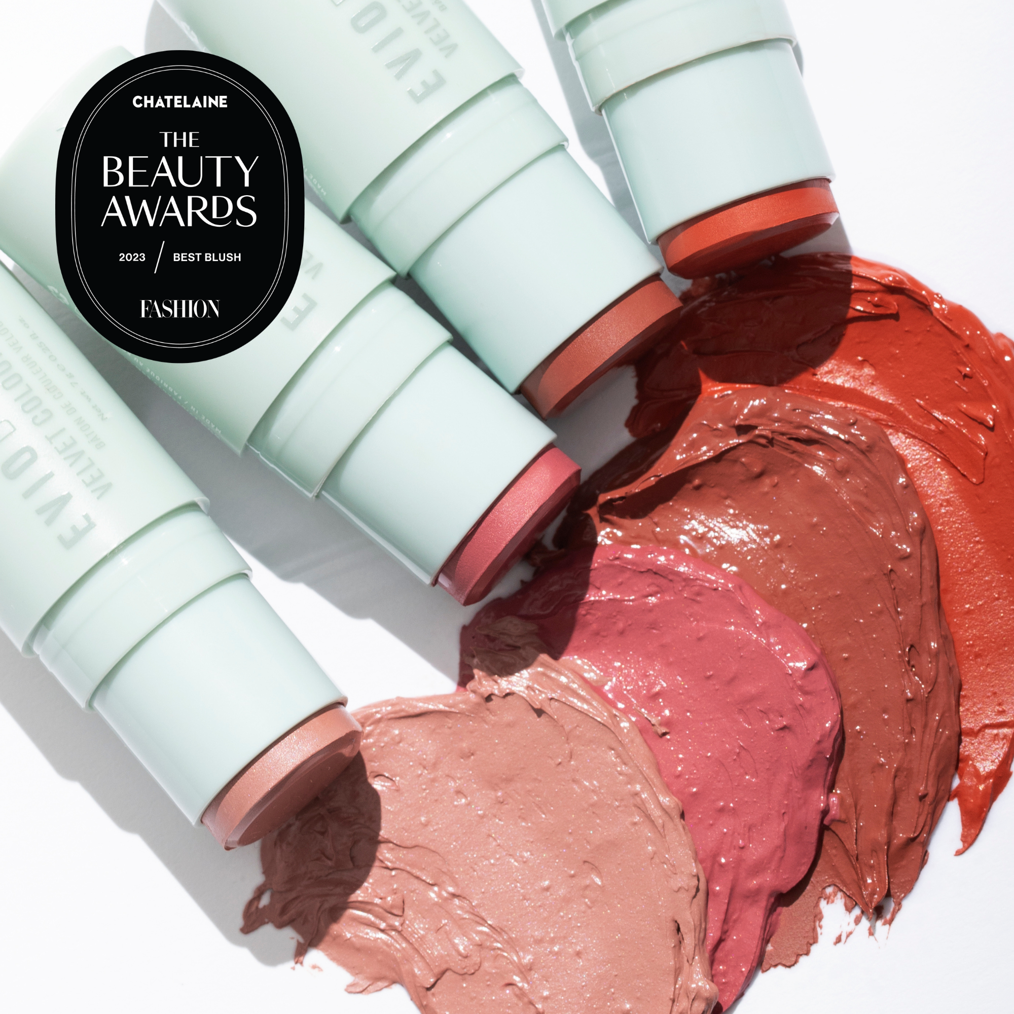 Velvet Cream Multi-Stick, The Beauty Awards winner for best blush, swatches